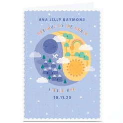 Personalised Hannah Steele New Baby Card - Welcome To The World