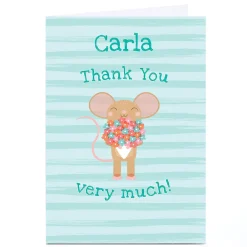Personalised Hannah Steele Thank You Card - Mouse