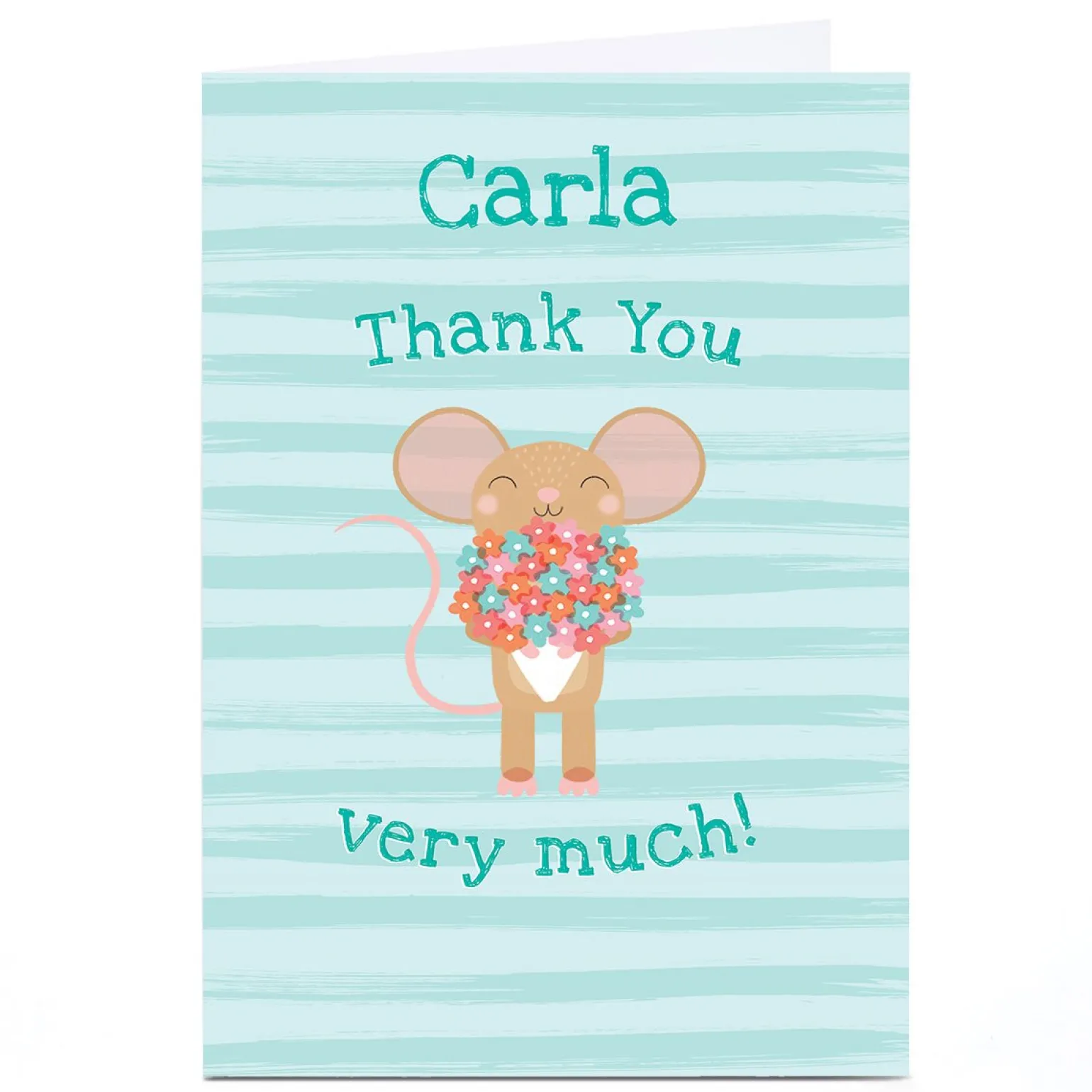Personalised Hannah Steele Thank You Card - Mouse