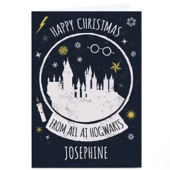 Personalised Harry Potter Christmas Card - Hogwarts