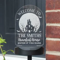 Personalised Haunted House Halloween Solar Light