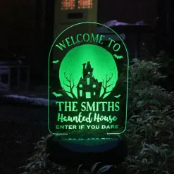 Personalised Haunted House Halloween Solar Light