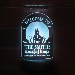 Personalised Haunted House Halloween Solar Light