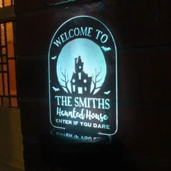 Personalised Haunted House Halloween Solar Light