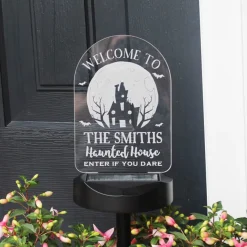 Personalised Haunted House Halloween Solar Light
