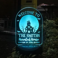 Personalised Haunted House Halloween Solar Light