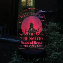 Personalised Haunted House Halloween Solar Light