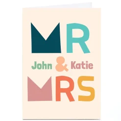 Personalised Hello Munki Wedding Card - Mr & Mrs