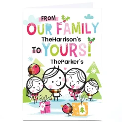 Personalised Hello Munki Christmas Card - From Our Family To Yours