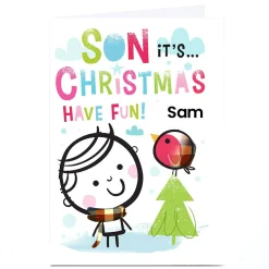 Personalised Hello Munki Christmas Card - Son