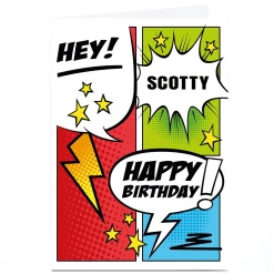 Personalised Hello Munki Birthday Card - Hey!