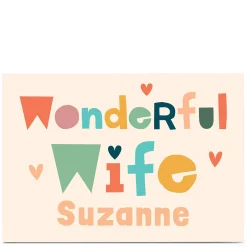 Personalised Hello Munki Card - Wonderful Wife