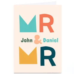 Personalised Hello Munki Wedding Card - Mr & Mr
