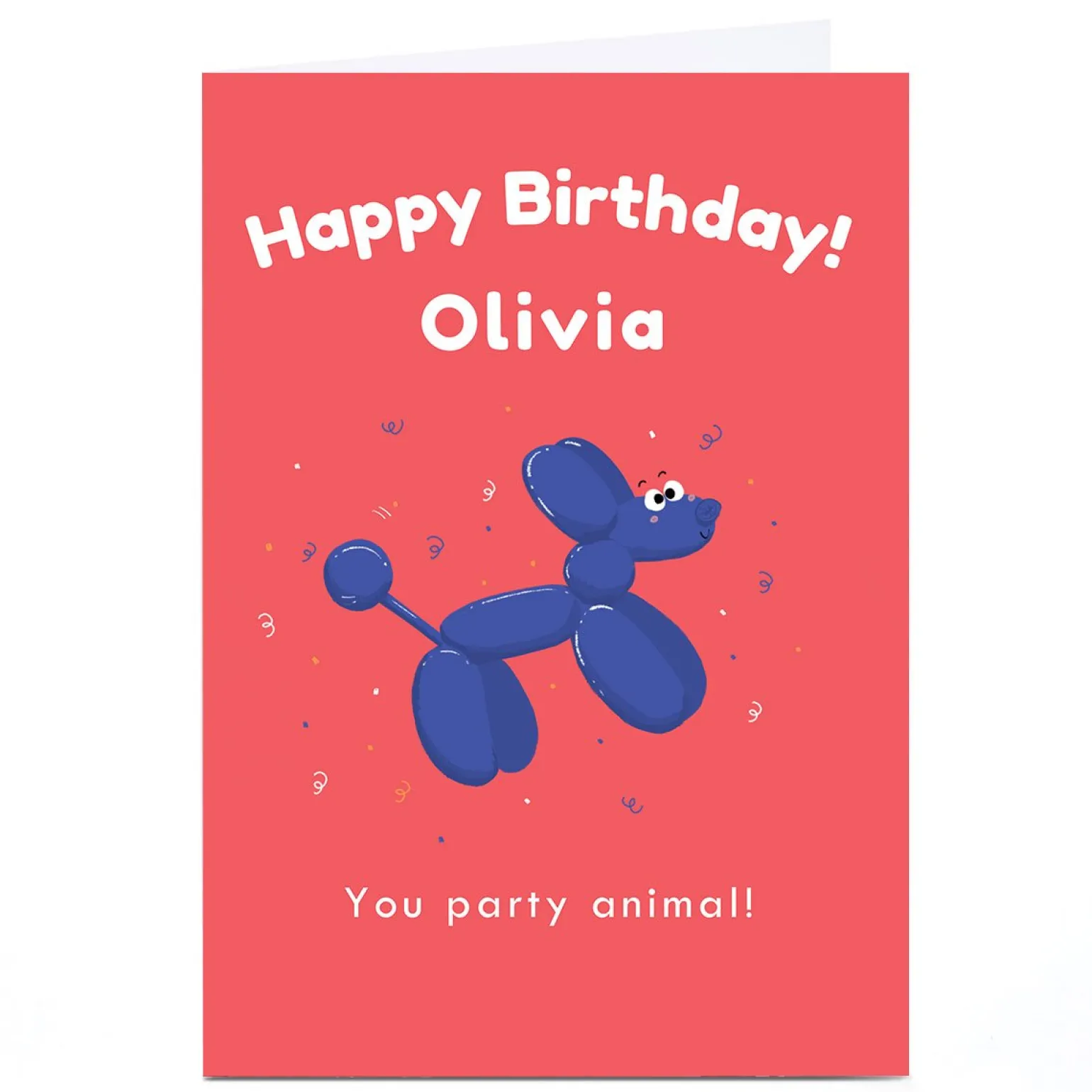 Personalised Hew Ma Birthday Card - You Party Animal!