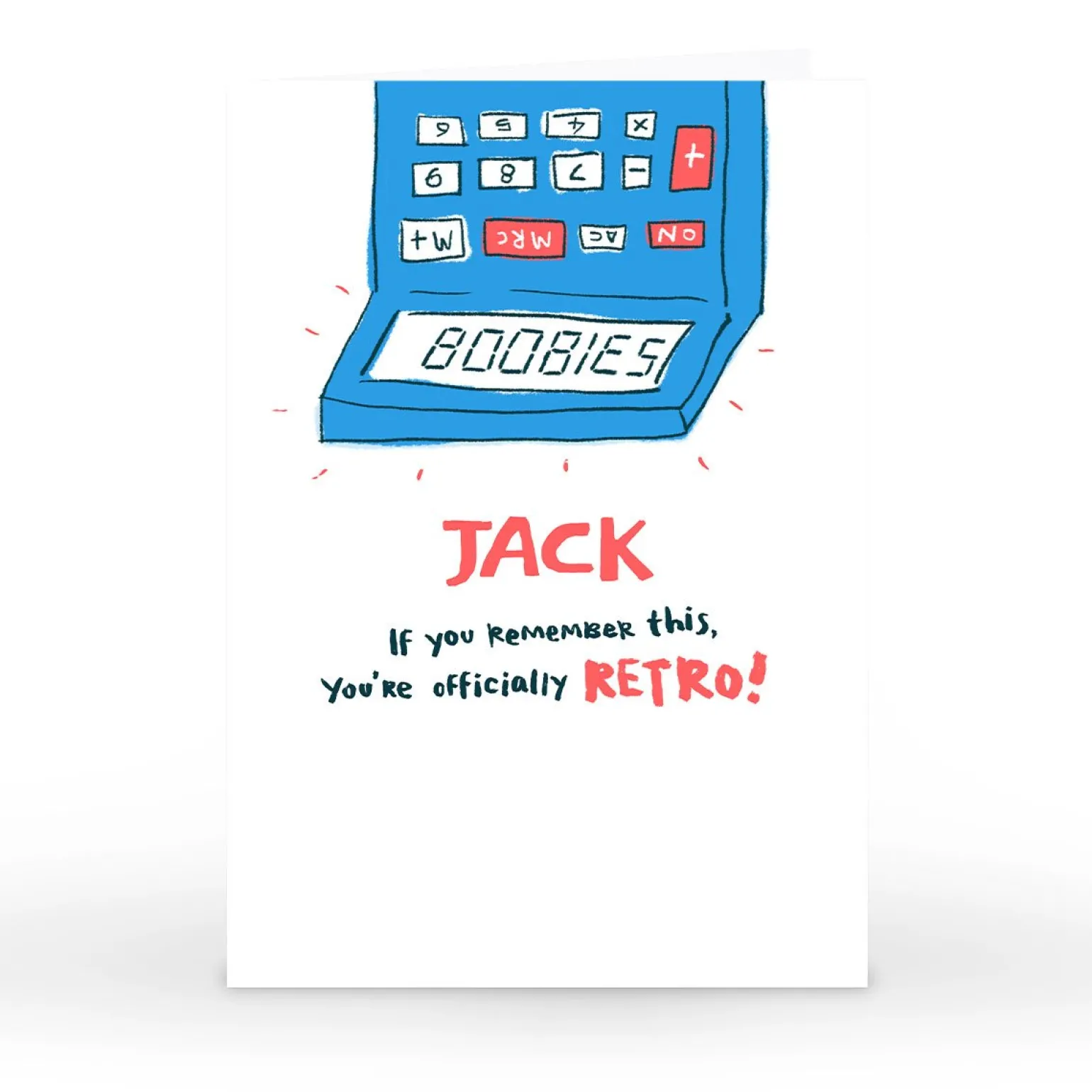 Personalised Hew Ma Card - Retro Calculator