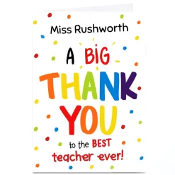 Personalised Hew Ma Card - A Big Thank You