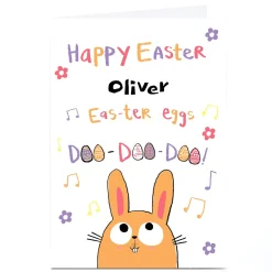 Personalised Hew Ma Easter Card - Eas-ter Eggs