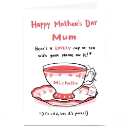 Personalised Hew Ma Mother's Day Card - Cup Of Tea