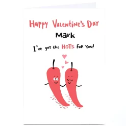 Personalised Hew Ma Valentine's Day Card - Hots For You