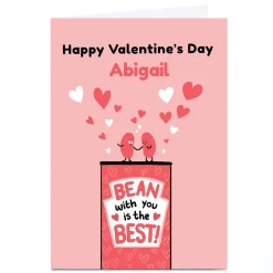 Personalised Hew Ma Valentine's Day Card - Bean With You
