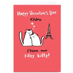 Personalised Hew Ma Valentine's Day Card - Fitty Kitty!