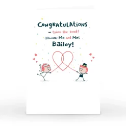 Personalised Hew Ma Wedding Card - Tying The Knot