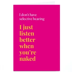 Personalised Heyy Cards Valentine's Day Card - Selective Hearing