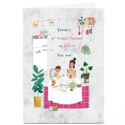 Personalised Homeschooling Card - Best Teacher, Loveliest Mum Ever!