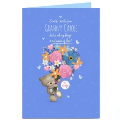 Personalised Hugs Bear Card - Granny Can't Be With You