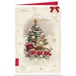 Personalised Hugs Bear Christmas Card - Choir