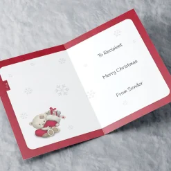 Personalised Hugs Bear Christmas Card - Baby Bear 1st Christmas