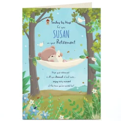 Personalised Hugs Bear Retirement Card - Enjoy Every Moment