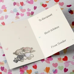 Personalised Hugs Bear Wedding Card - Bride and Groom