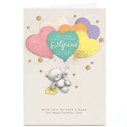 Personalised Hugs Birthday Card - Pastel Balloon Bouquet, Girlfriend