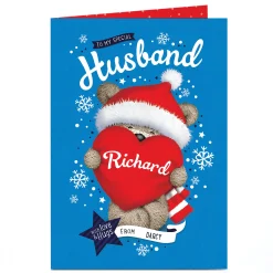 Personalised Hugs Christmas Card - To My Special Husband