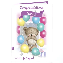 Personalised Hugs Congratulations Card - So Happy For You!