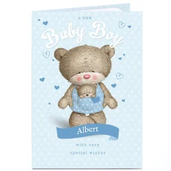 Personalised Hugs New Baby Card - A New Baby Boy