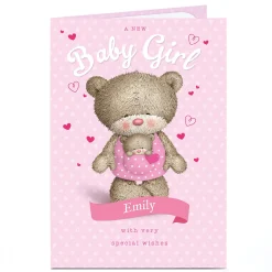 Personalised Hugs New Baby Card - A New Baby Girl