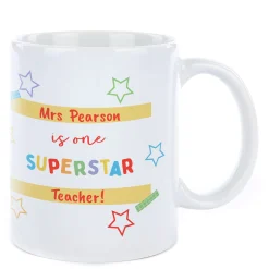 Personalised Hugs Thank You Teacher Mug - Superstar Teacher