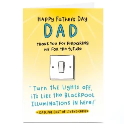 Personalised Jess Moorhouse Father's Day Card - Blackpool