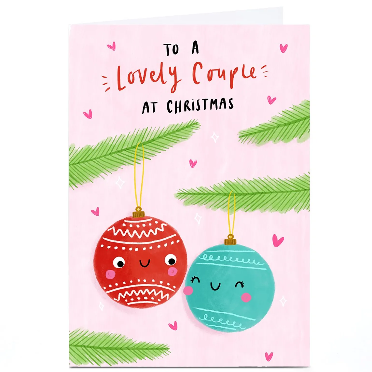 Personalised Jess Moorhouse Christmas Card - Lovely Couple