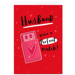 Personalised Jess Moorhouse Valentine's Day Card - Husband Perfect Match