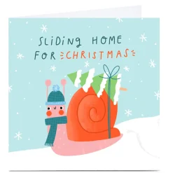 Personalised Jess Moorhouse Christmas Card - Sliding Home