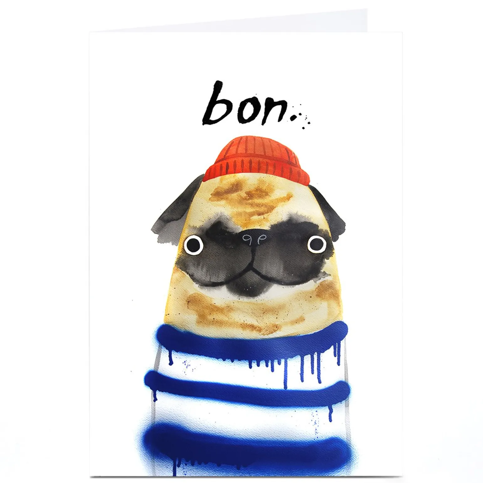 Personalised Jolly Awesome Card - Bon Pug
