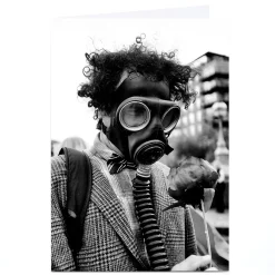 Personalised Jonathan Straight Card - Gas Mask Photographic