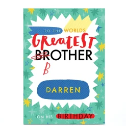 Personalised Jordan Wray Birthday Card - Brother