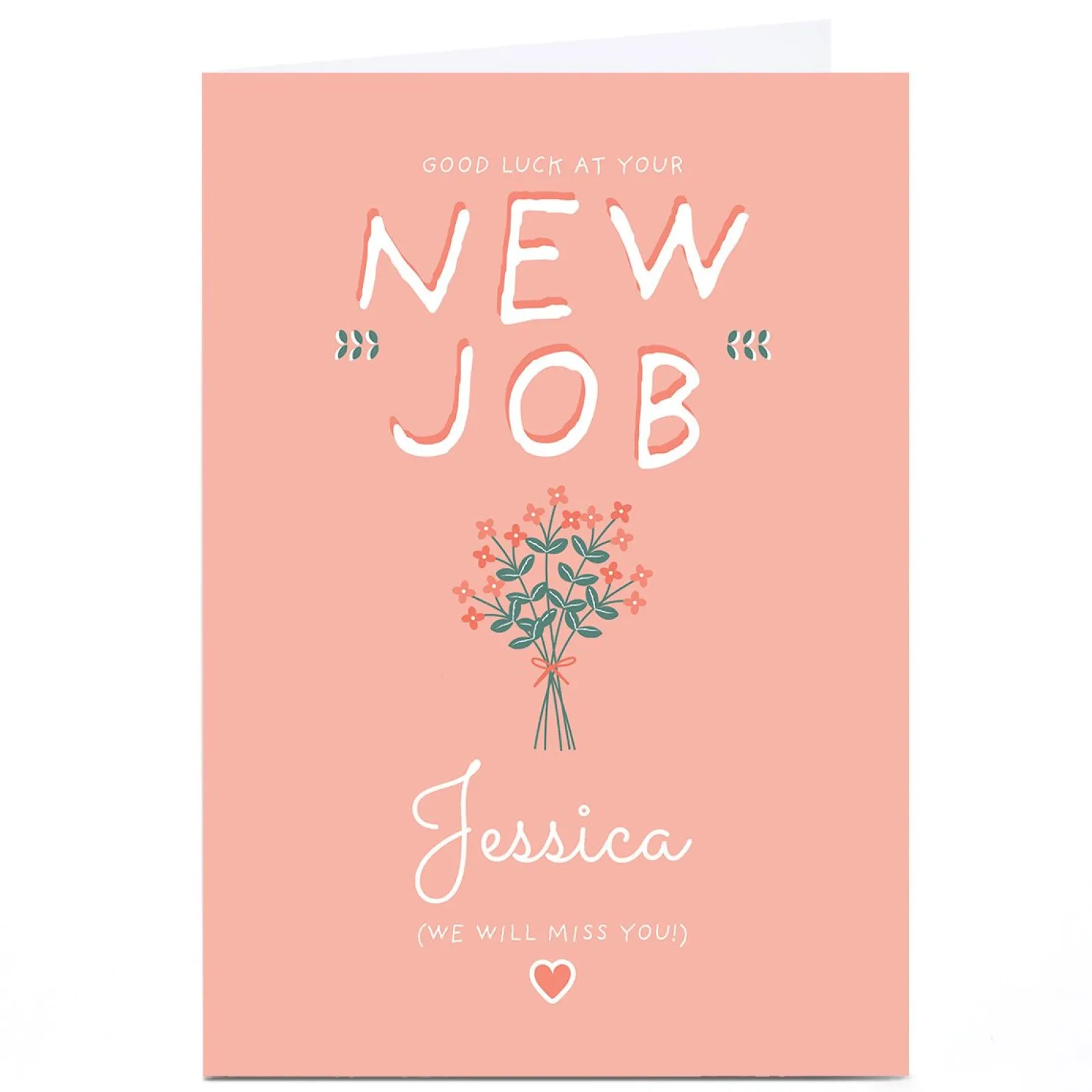 Personalised Juniper & Rose Studio New Job Card - Good Luck