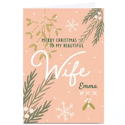 Personalised Juniper & Rose Studio Christmas Card - Wife