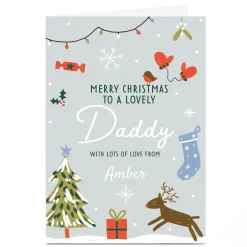 Personalised Juniper & Rose Christmas Card - Daddy