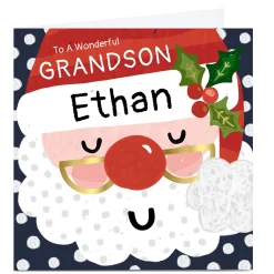 Personalised Kerry Spurling Christmas Card - Cartoon Santa